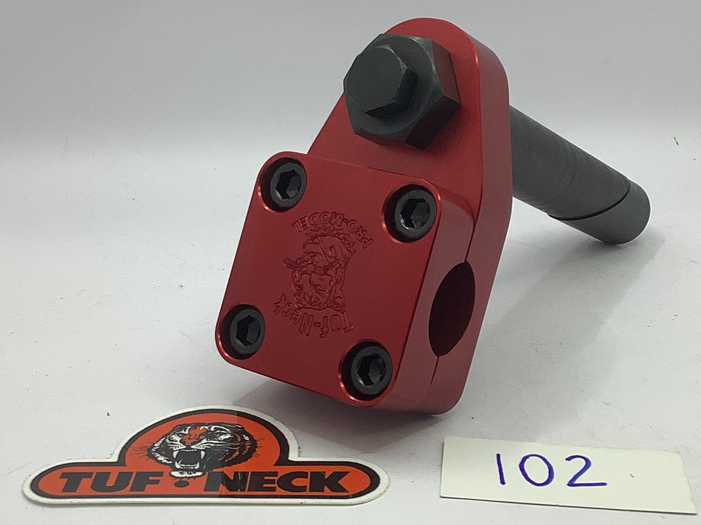*Blemished* Red 1" Tuf-Neck Drunken Tiger Retro BMX Stem #102