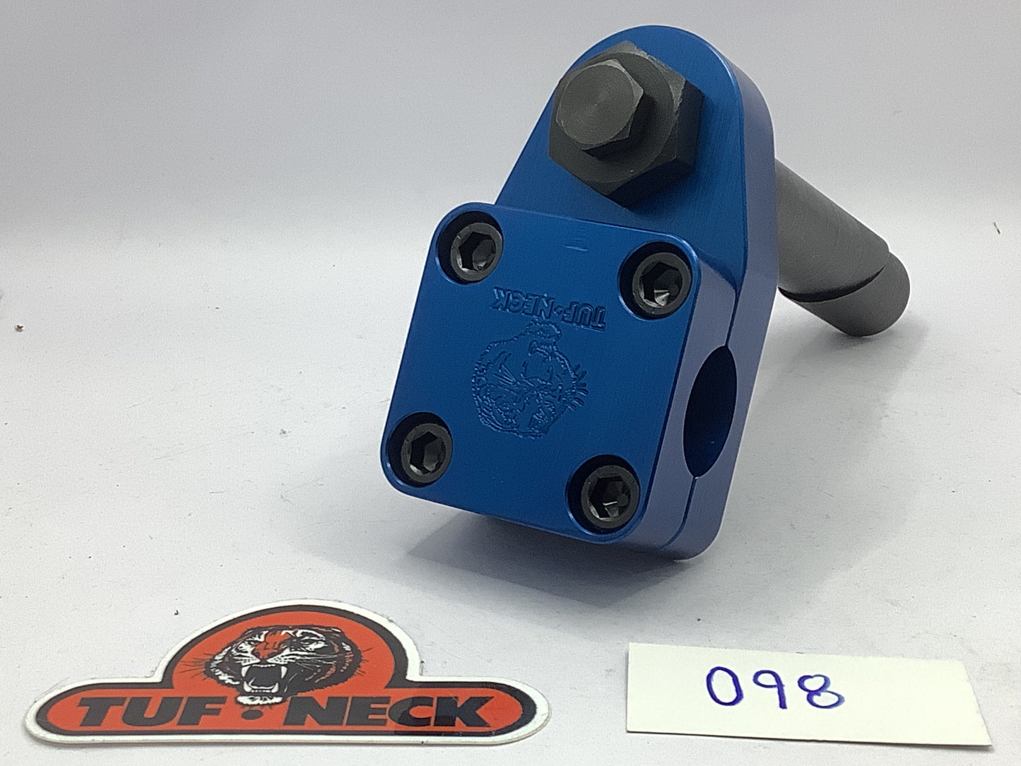 Blue 1" Tuf-Neck Stamped Tiger Retro BMX Stem *Blemished #095