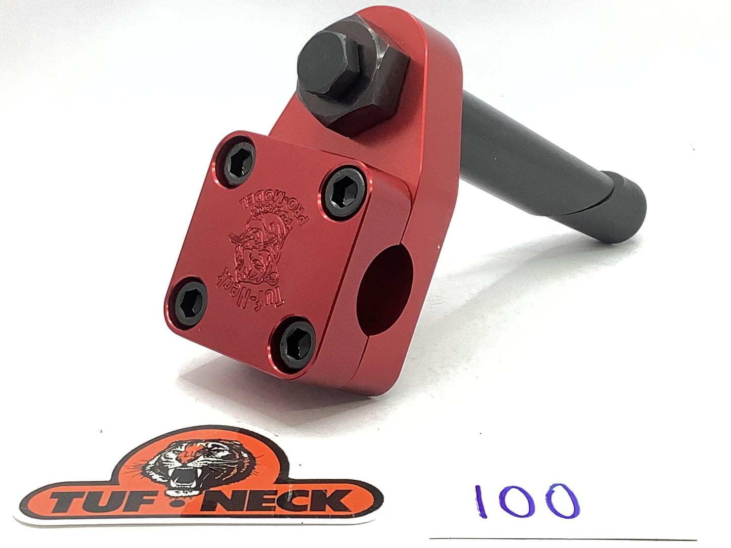 *Blemished* Red 1" Tuf-Neck Drunken Tiger Retro BMX Stem #100