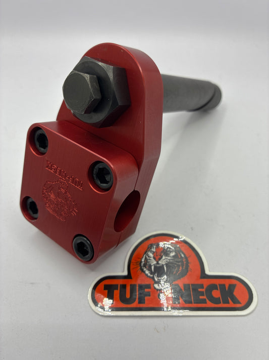 Red 1" Tuf-Neck Stamped Tiger Retro BMX Stem