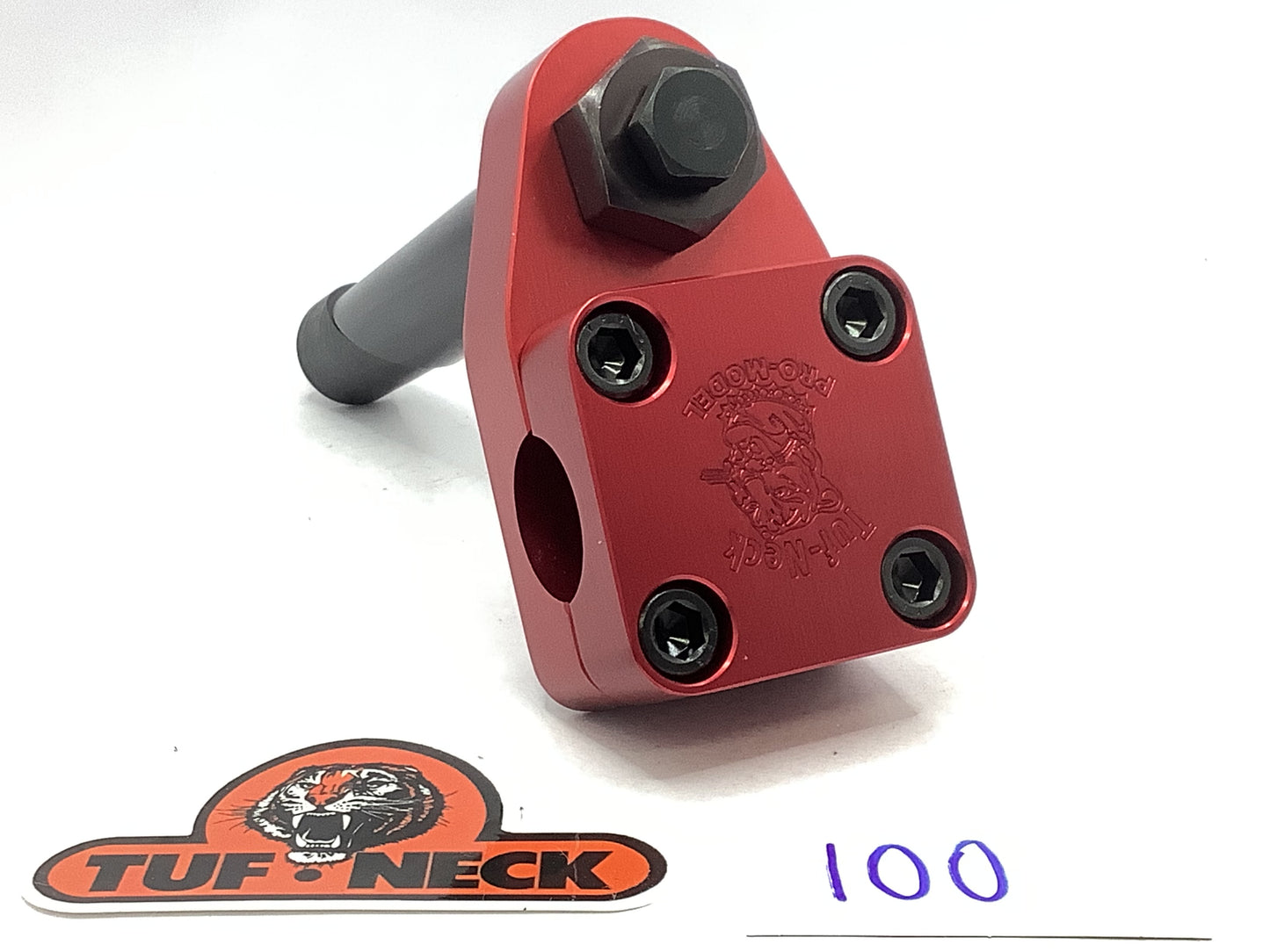 *Blemished* Red 1" Tuf-Neck Drunken Tiger Retro BMX Stem #100