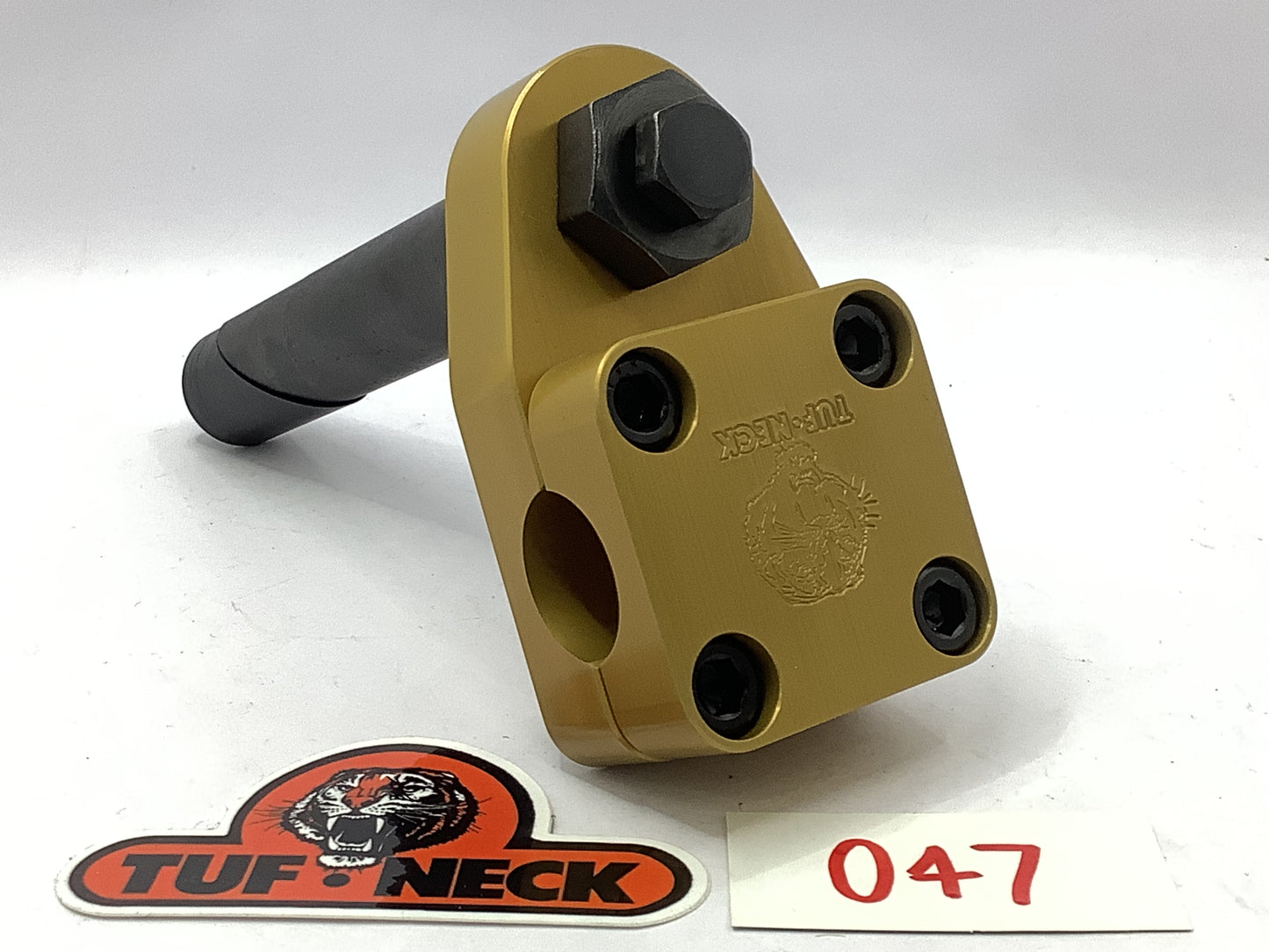 Gold 1" Tuf-Neck Stamped Tiger Retro BMX Stem *Blemished #047