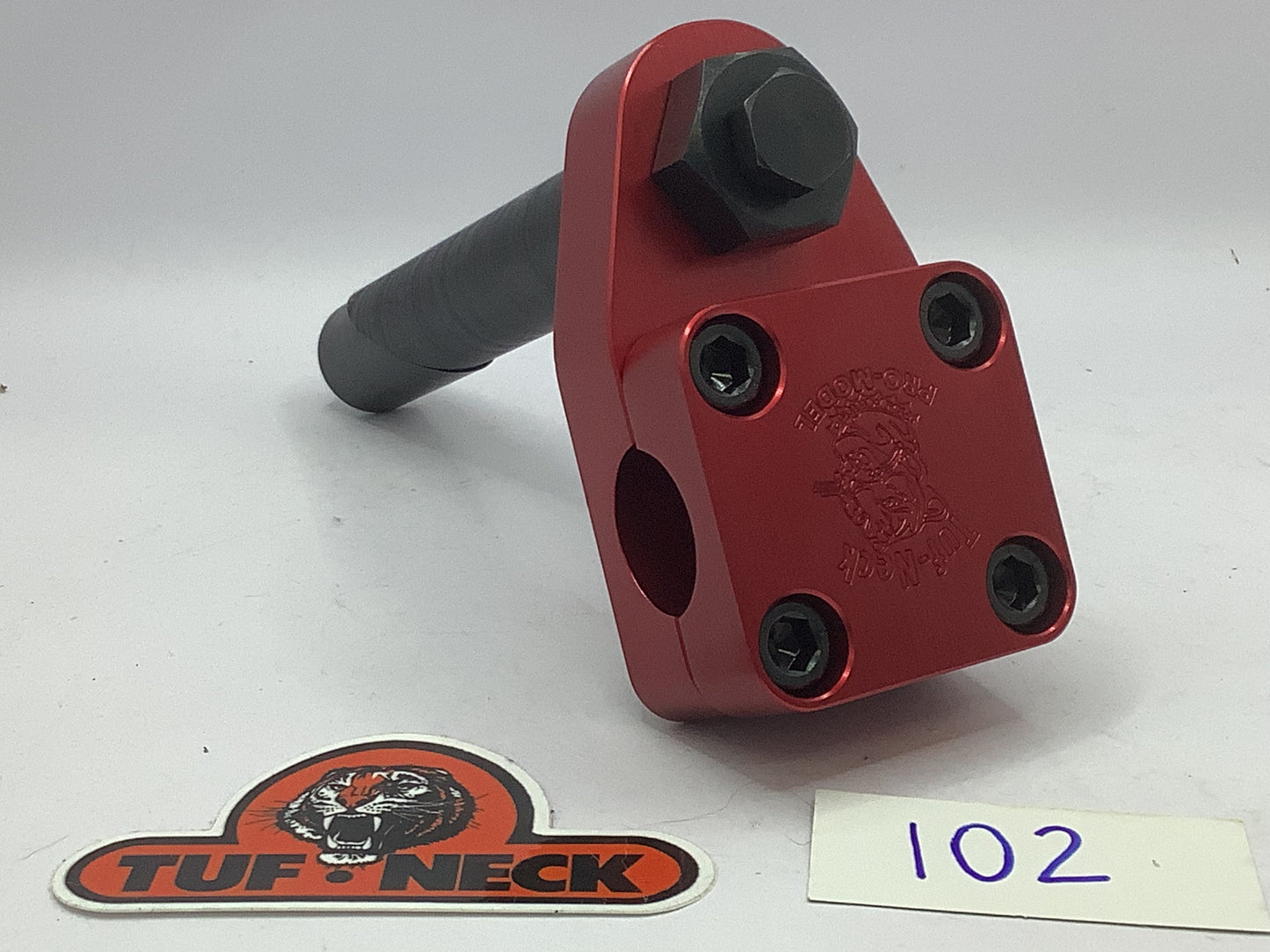 *Blemished* Red 1" Tuf-Neck Drunken Tiger Retro BMX Stem #102