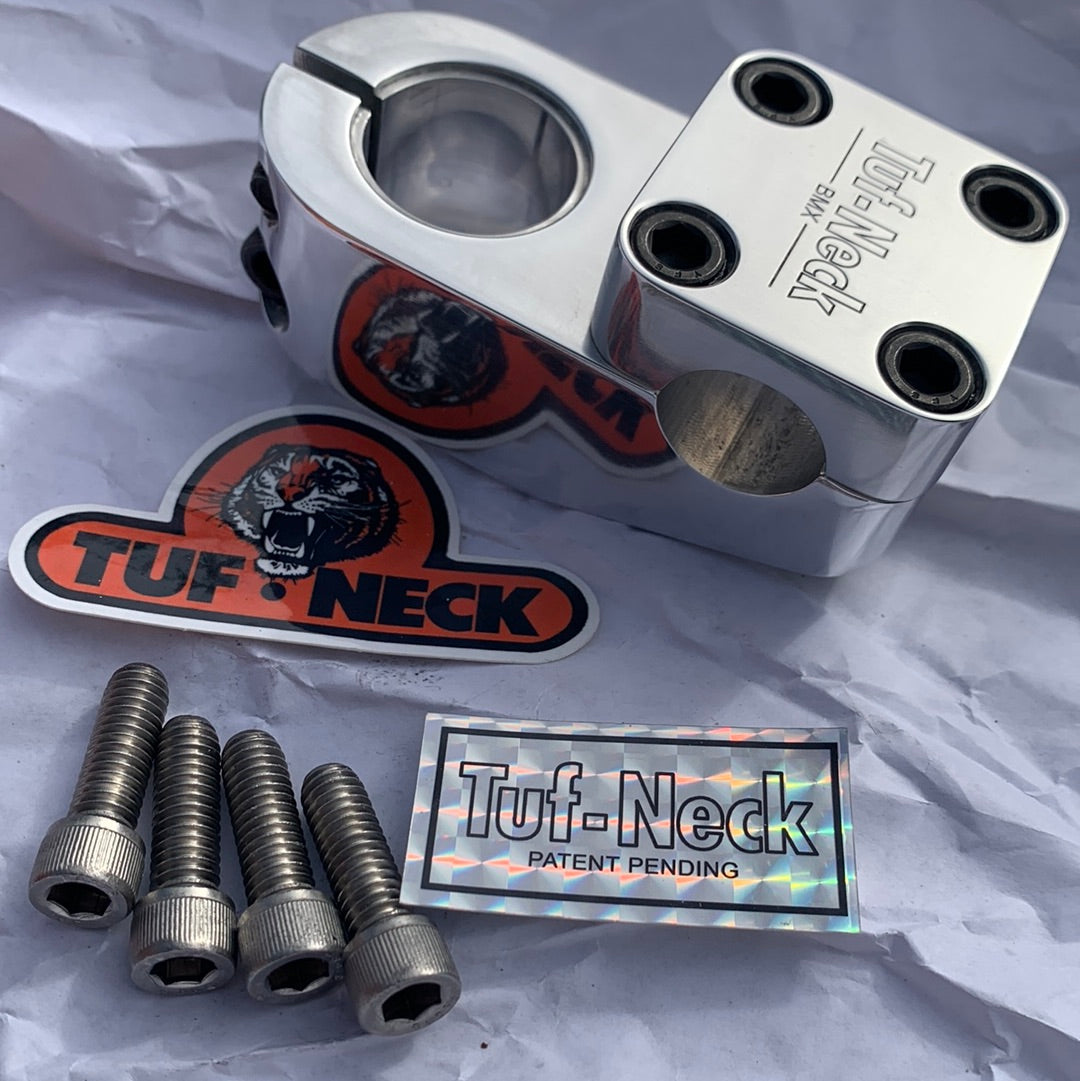 Polished Tuf-Neck 1-1/8 Threadless BMX Stem with Stainless Fasteners