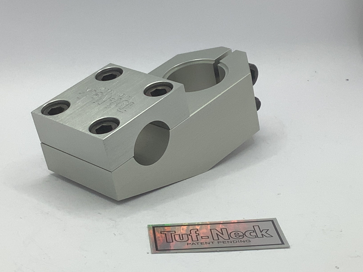 *Blemished Silver Tuf-Neck 1-1/8" Patent Pending Threadless 53mm BMX stem (1.125", 28.6mm) #001