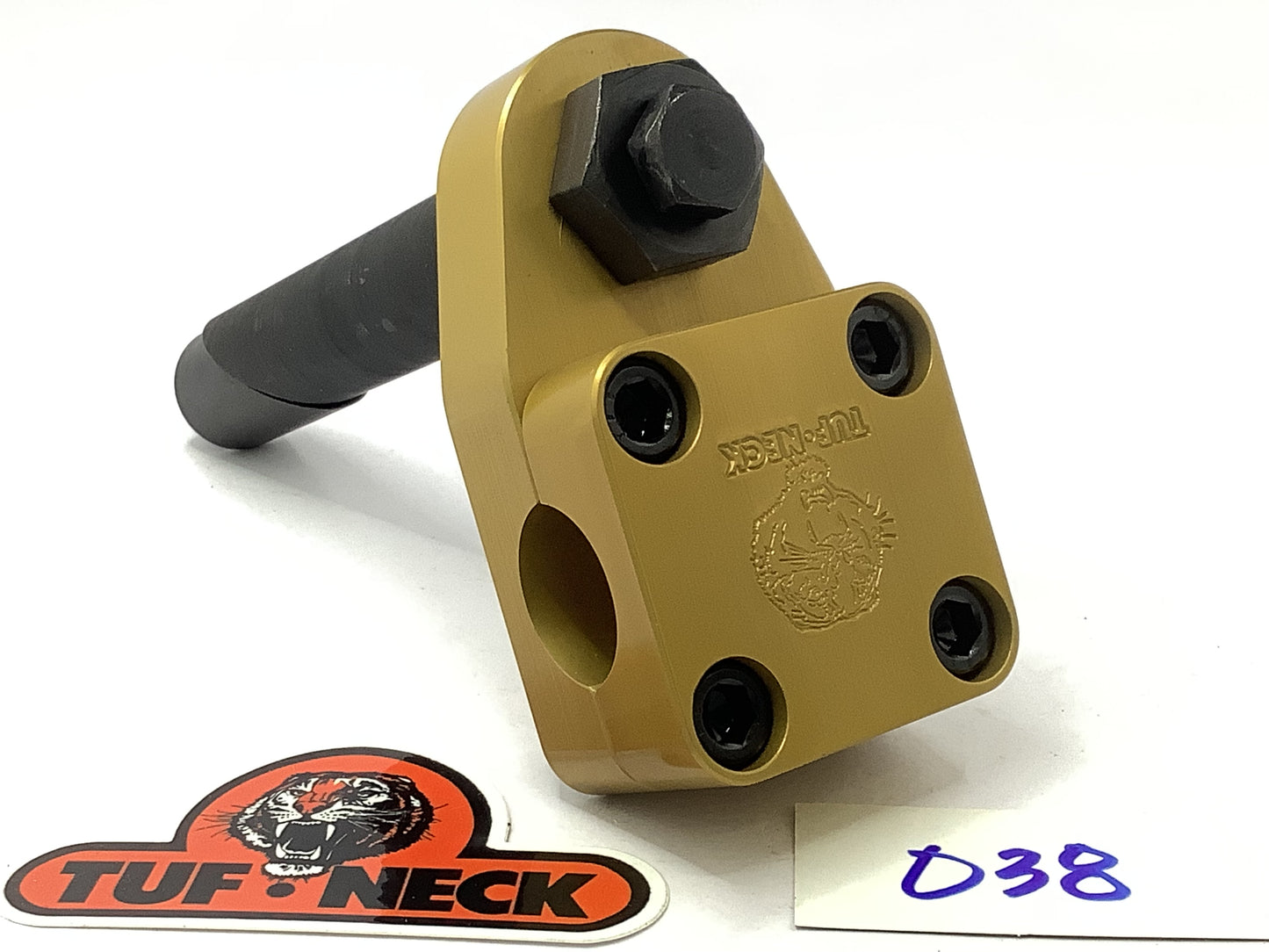 Gold 1" Tuf-Neck Stamped Tiger Retro BMX Stem *Blemished #038