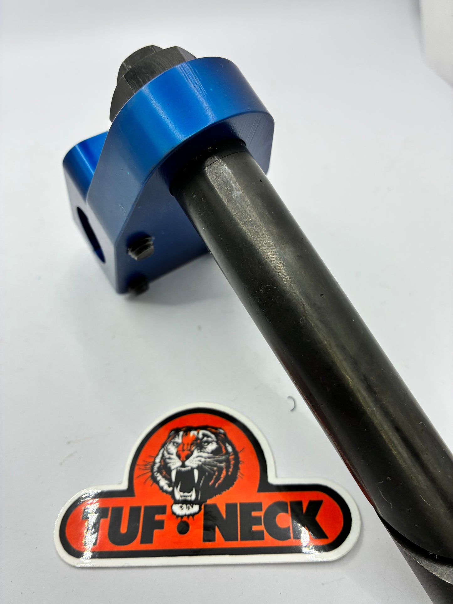 Blue 1" Tuf-Neck Stamped Tiger Retro BMX Stem