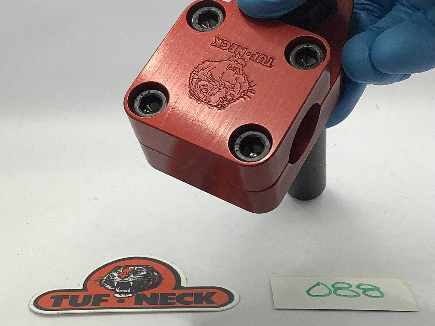 Red 1" Tuf-Neck Stamped Tiger Retro BMX Stem *Barely Blemished #088