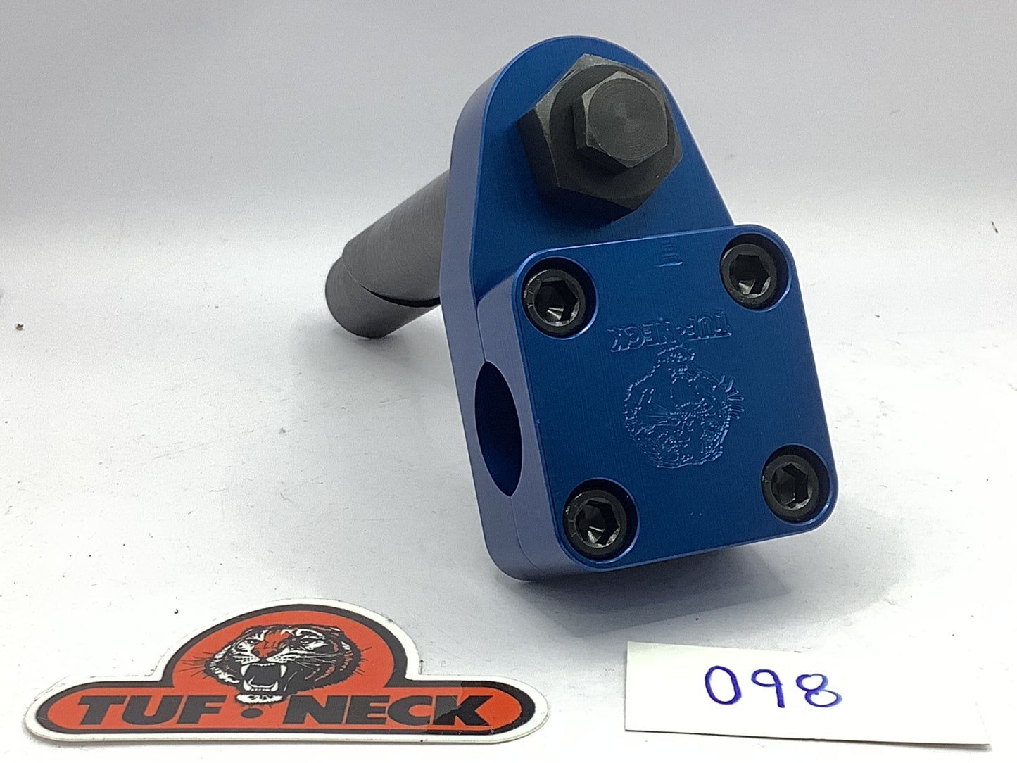 Blue 1" Tuf-Neck Stamped Tiger Retro BMX Stem *Blemished #095