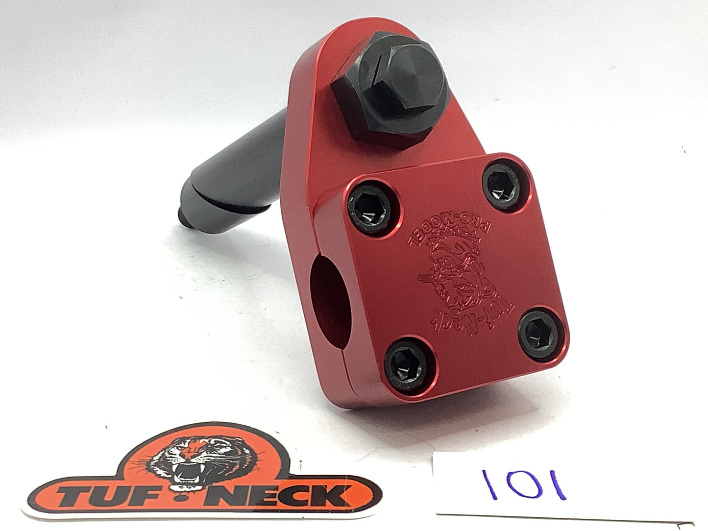 *Blemished* Red 1" Tuf-Neck Drunken Tiger Retro BMX Stem #101