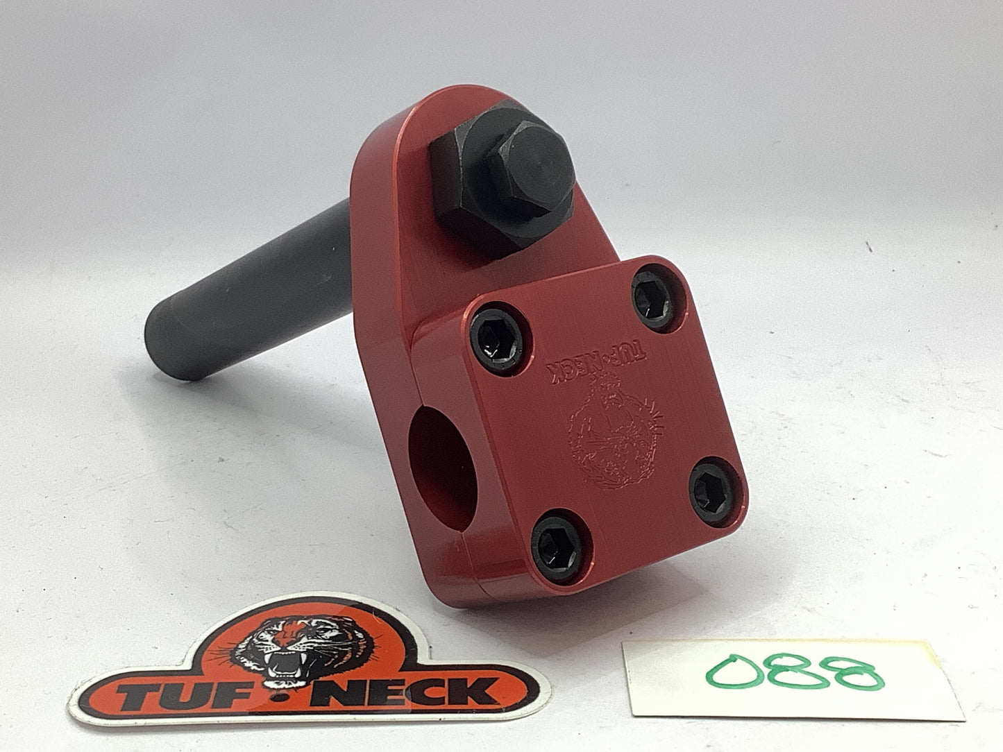 Red 1" Tuf-Neck Stamped Tiger Retro BMX Stem *Barely Blemished #088