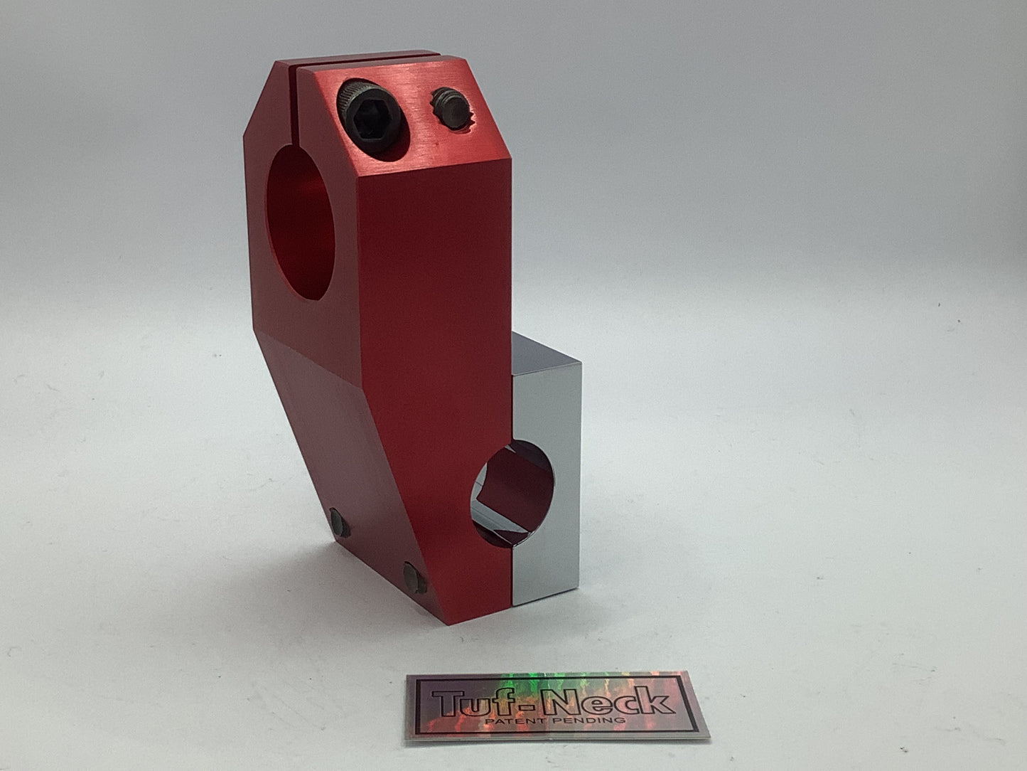 Red/Chrome Tuf-Neck Patent Pending 1-1/8 Threadless 53mm BMX Stem