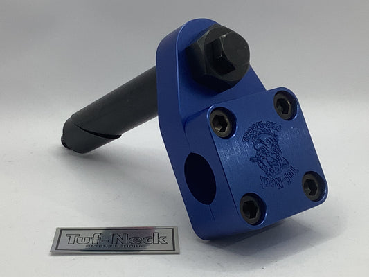 Blue metal component with black accents on a gray background, featuring 'Tuf-Neck' branding.
