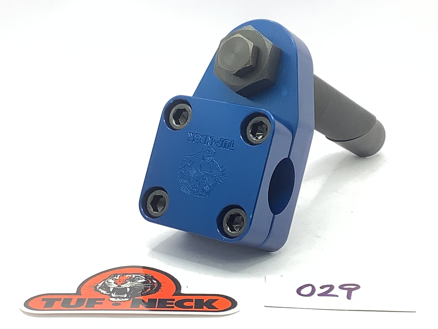 Blue 1" Tuf-Neck Stamped Tiger Retro BMX Stem *Blemished #029