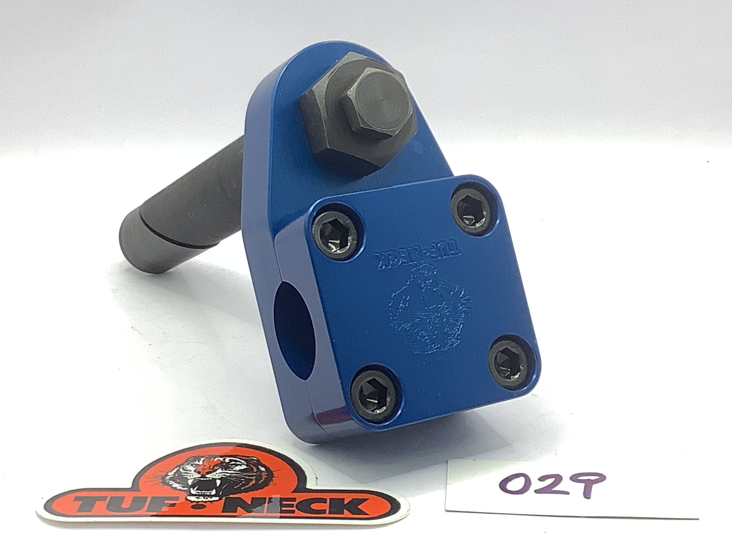 Blue 1" Tuf-Neck Stamped Tiger Retro BMX Stem *Blemished #029