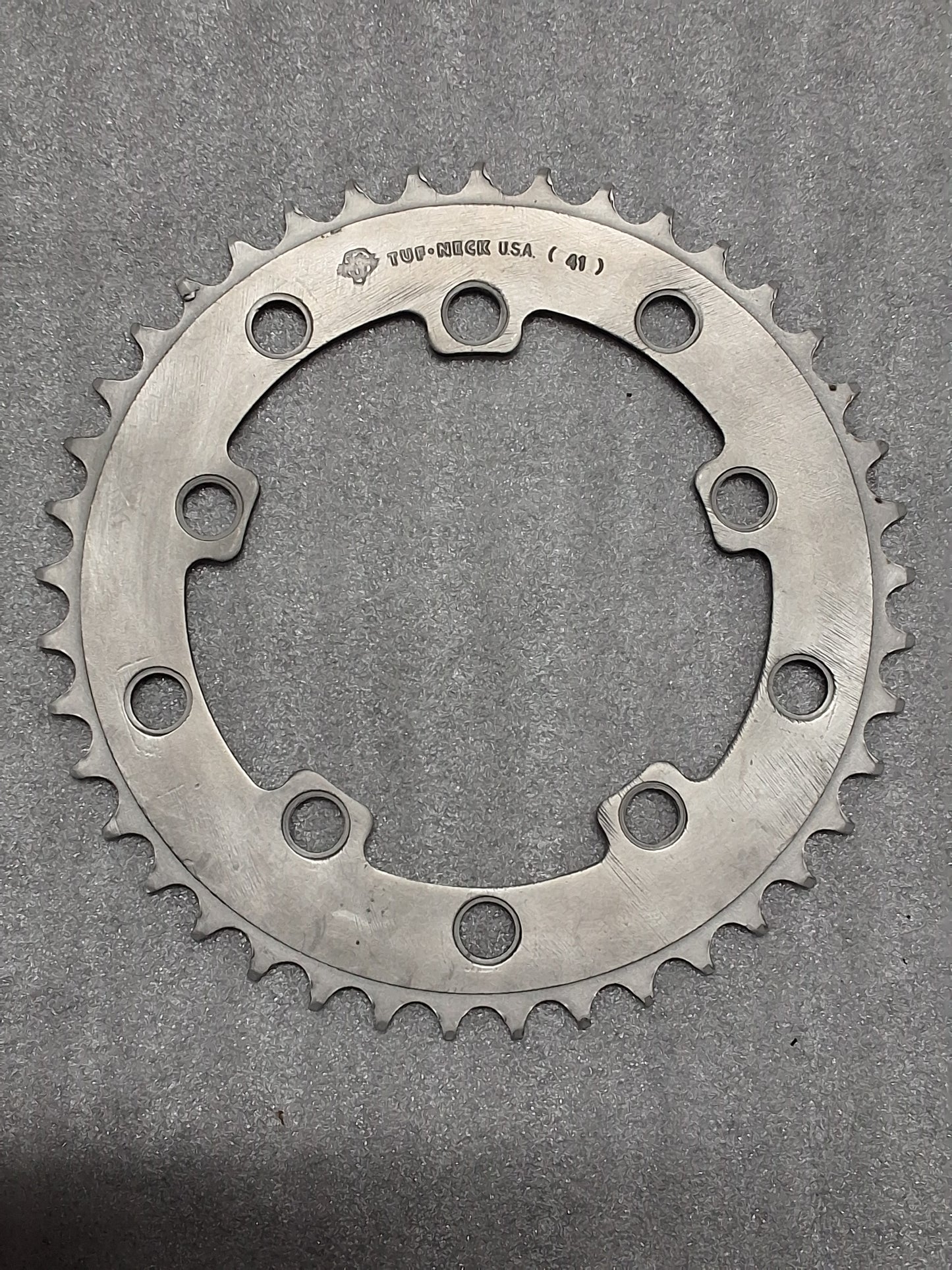 Tuf-Neck USA 41T 110 BCD Chainring (Raw / Stripped Aluminum), Restoration Candidate, Used, Blemished