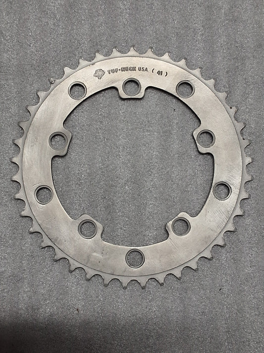 Tuf-Neck USA 41T 110 BCD Chainring (Raw / Stripped Aluminum), Restoration Candidate, Used, Blemished