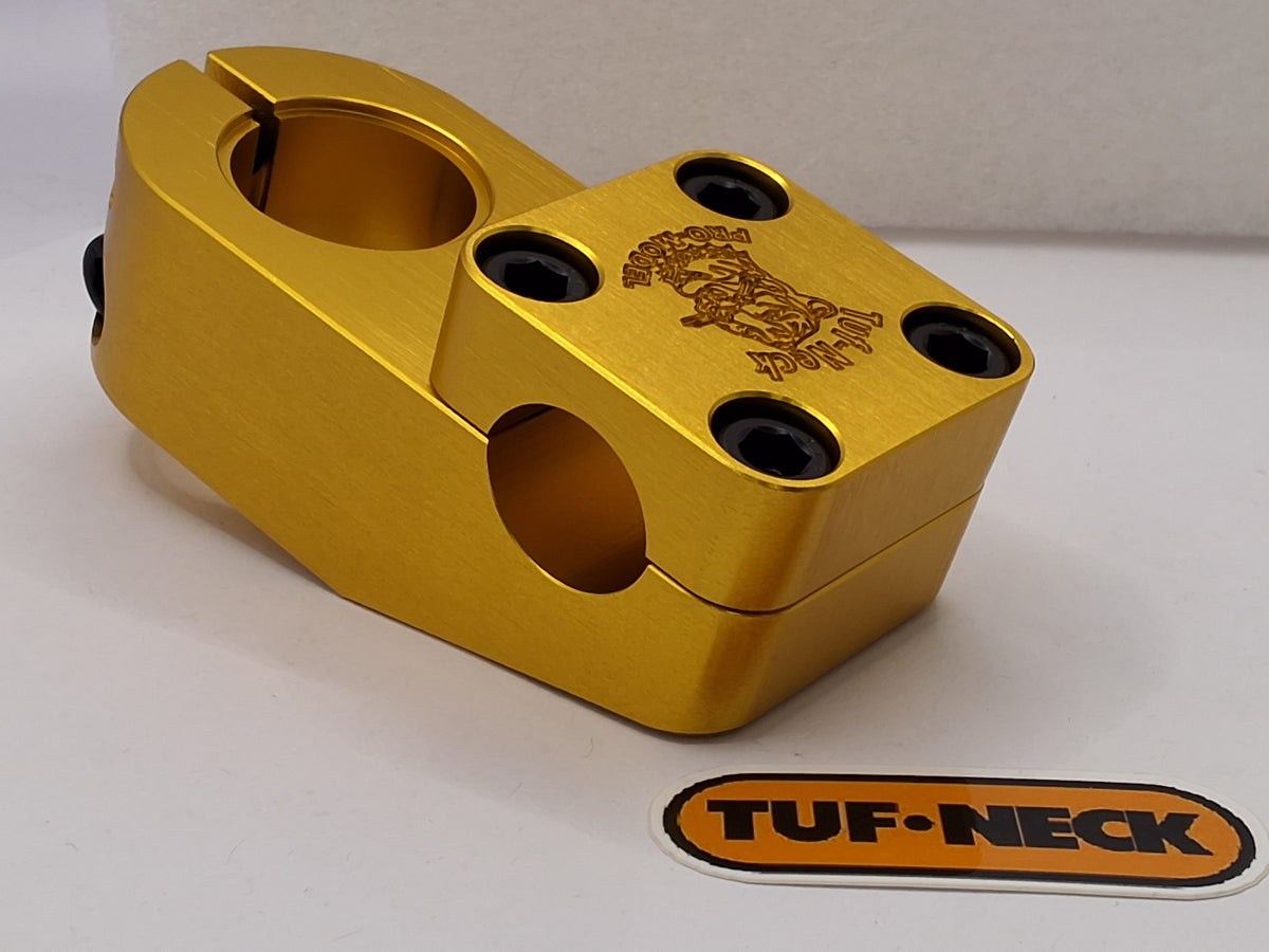 Gold Tuf-Neck Drunken Tiger Threadless 55mm BMX Stem *Barely Blemished