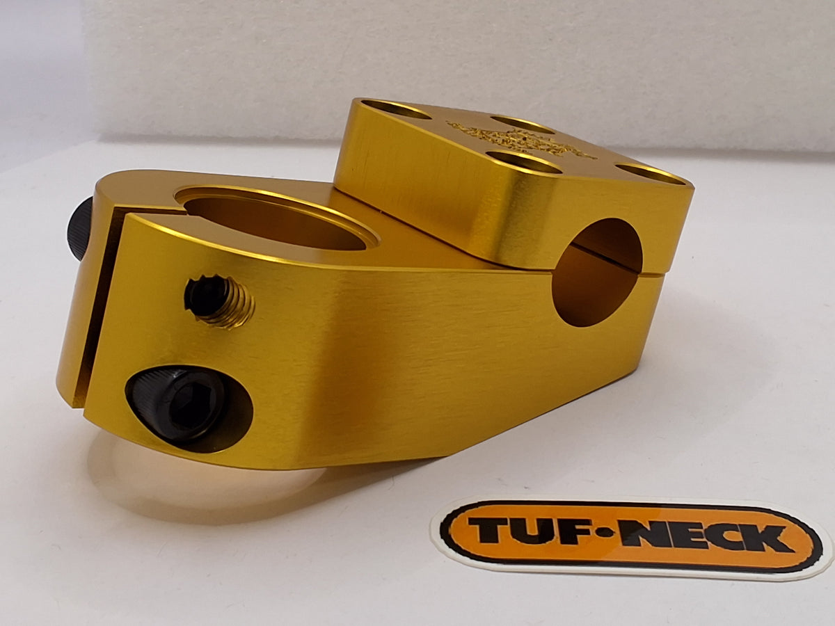 Gold Tuf-Neck Drunken Tiger Threadless 50mm BMX Stem *Barely Blemished