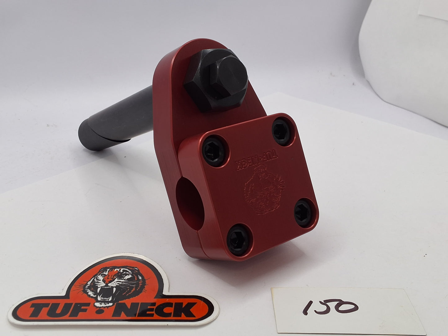 Red 1" Tuf-Neck Stamped Tiger Retro BMX Stem *Blemished #150