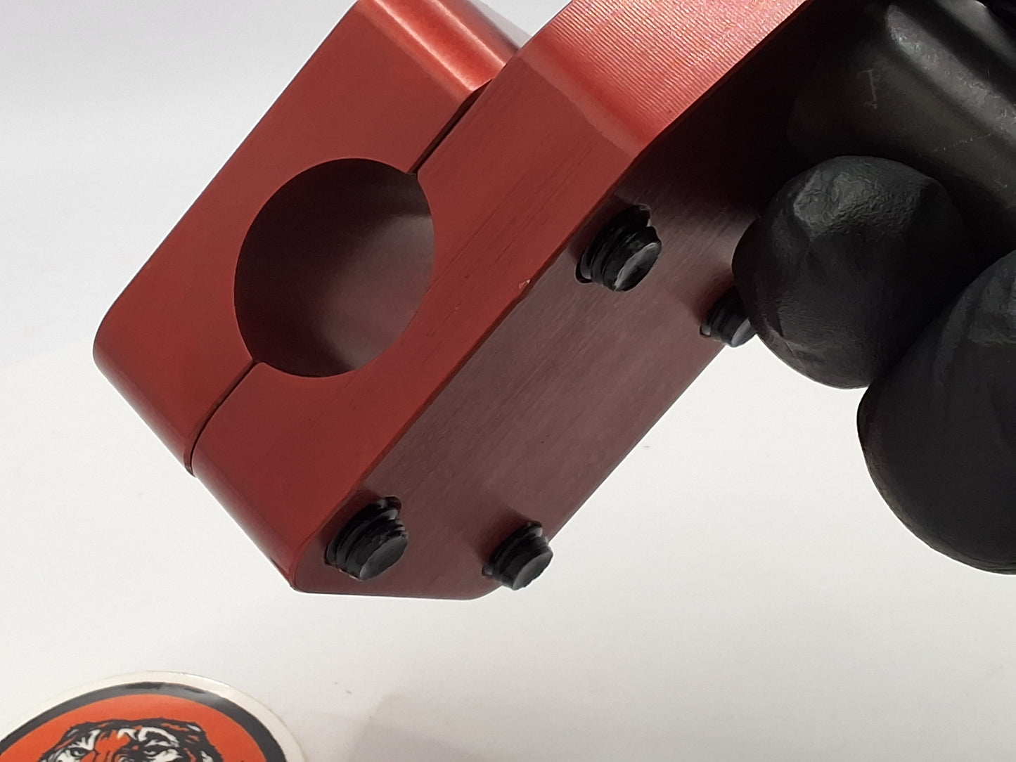 Red 1" Tuf-Neck Stamped Tiger Retro BMX Stem *Blemished #150