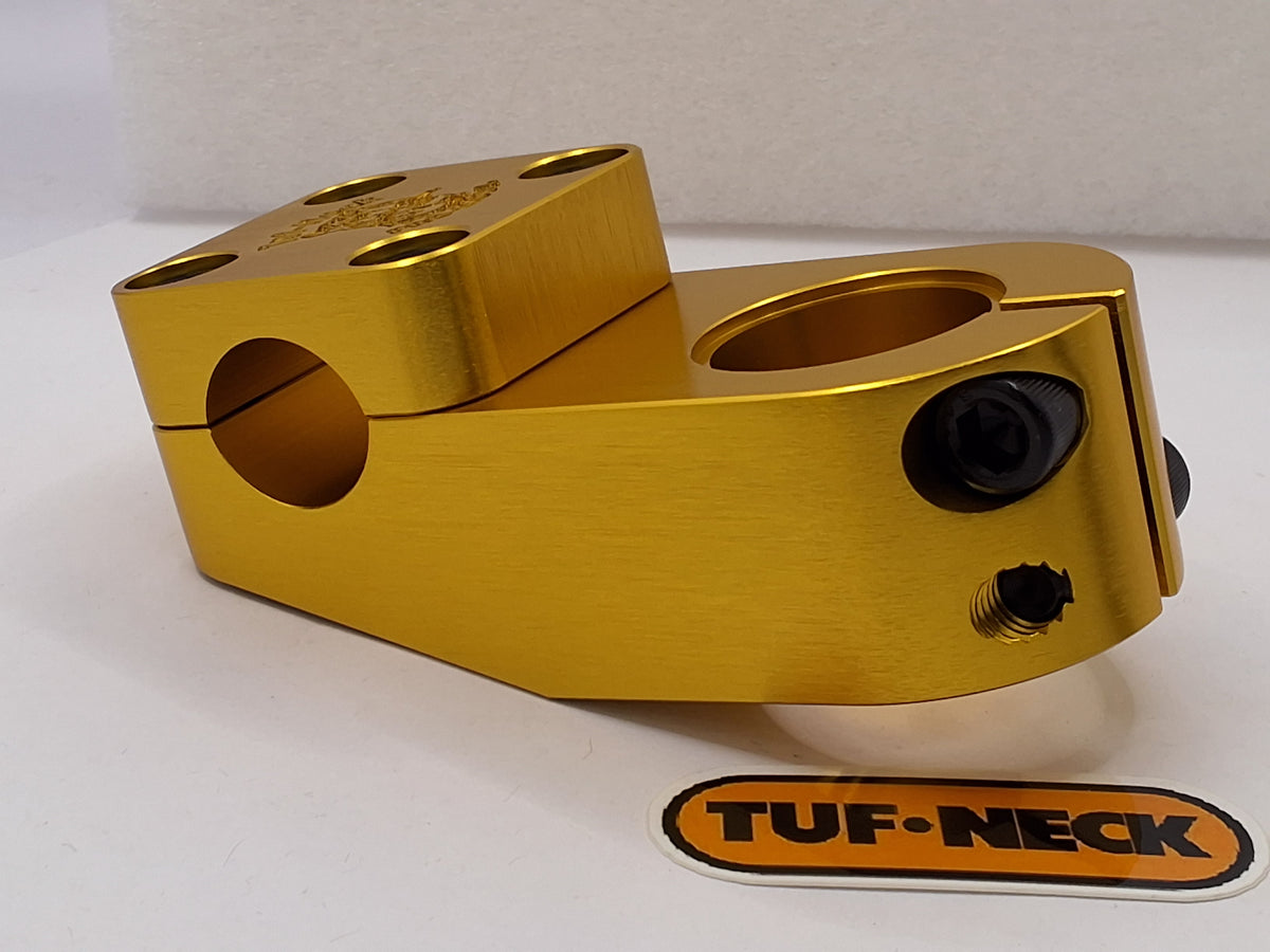 Gold Tuf-Neck Drunken Tiger Threadless 55mm BMX Stem *Barely Blemished
