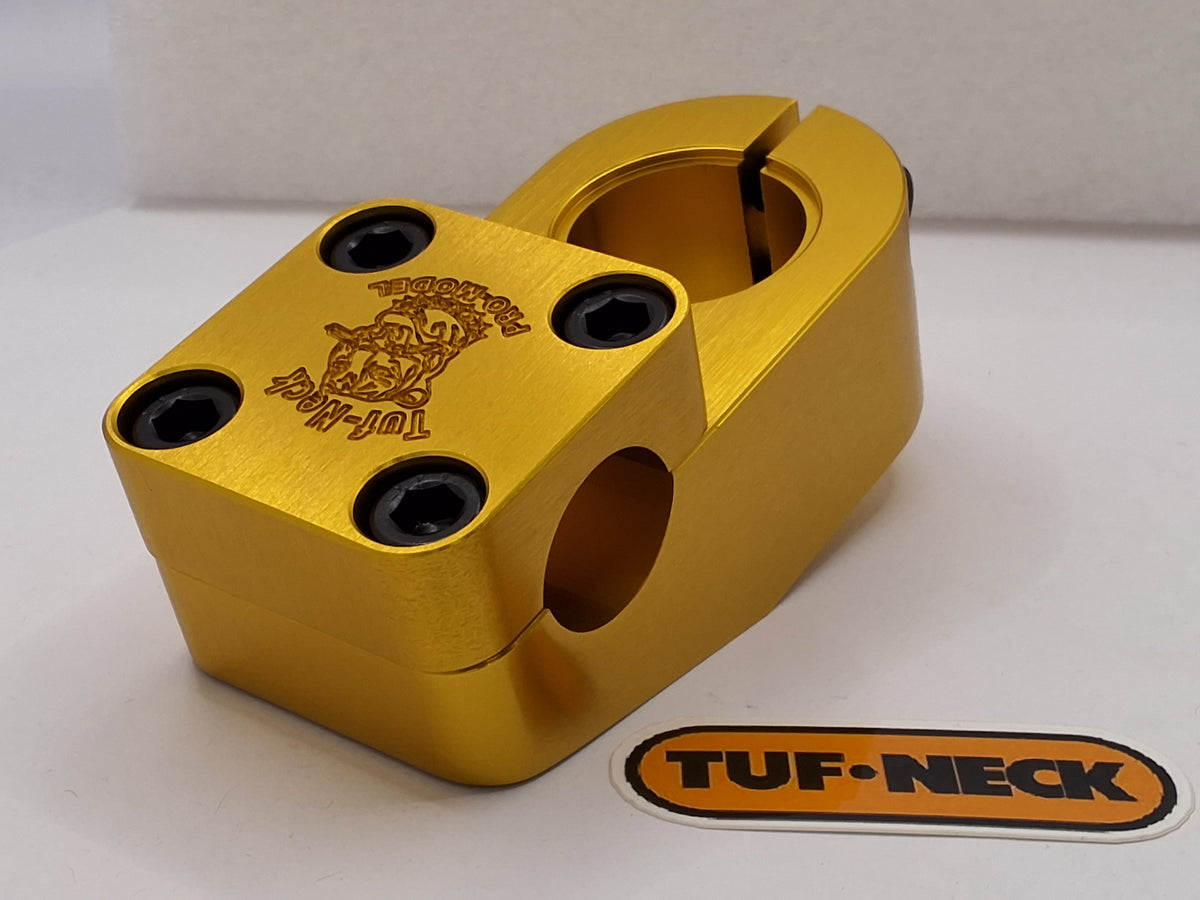 Gold Tuf-Neck Drunken Tiger Threadless 50mm BMX Stem *Barely Blemished