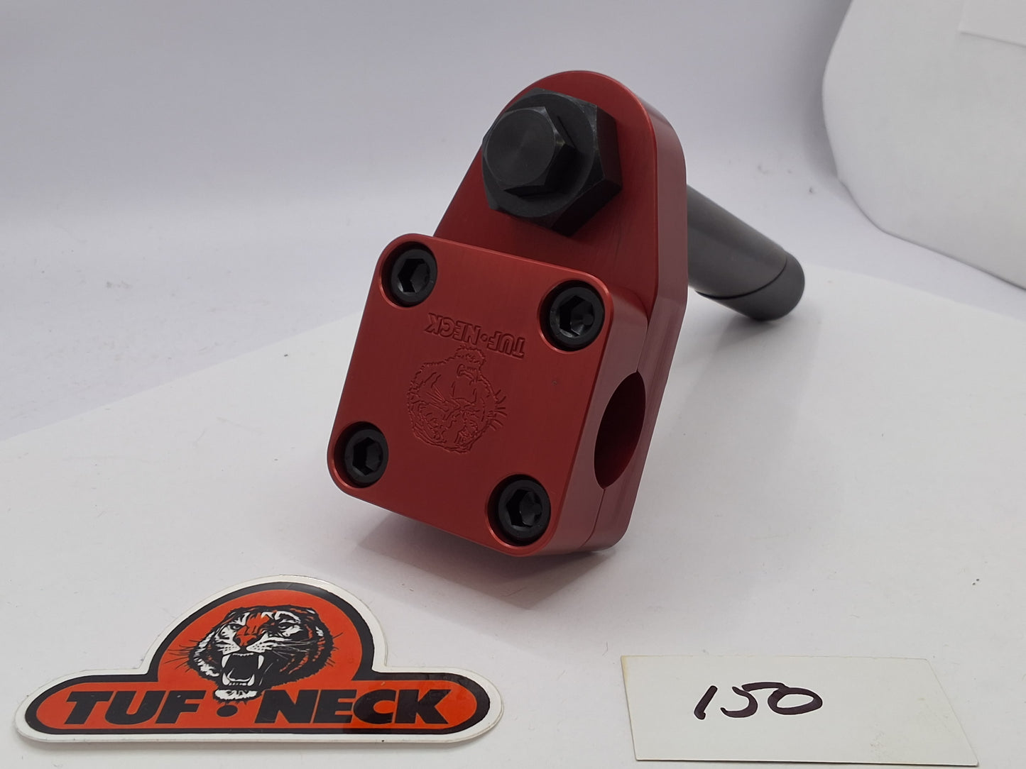 Red 1" Tuf-Neck Stamped Tiger Retro BMX Stem *Blemished #150