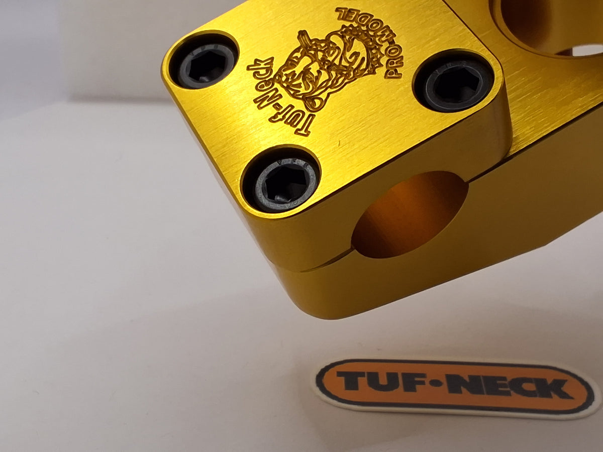 Gold Tuf-Neck Drunken Tiger Threadless 50mm BMX Stem *Barely Blemished