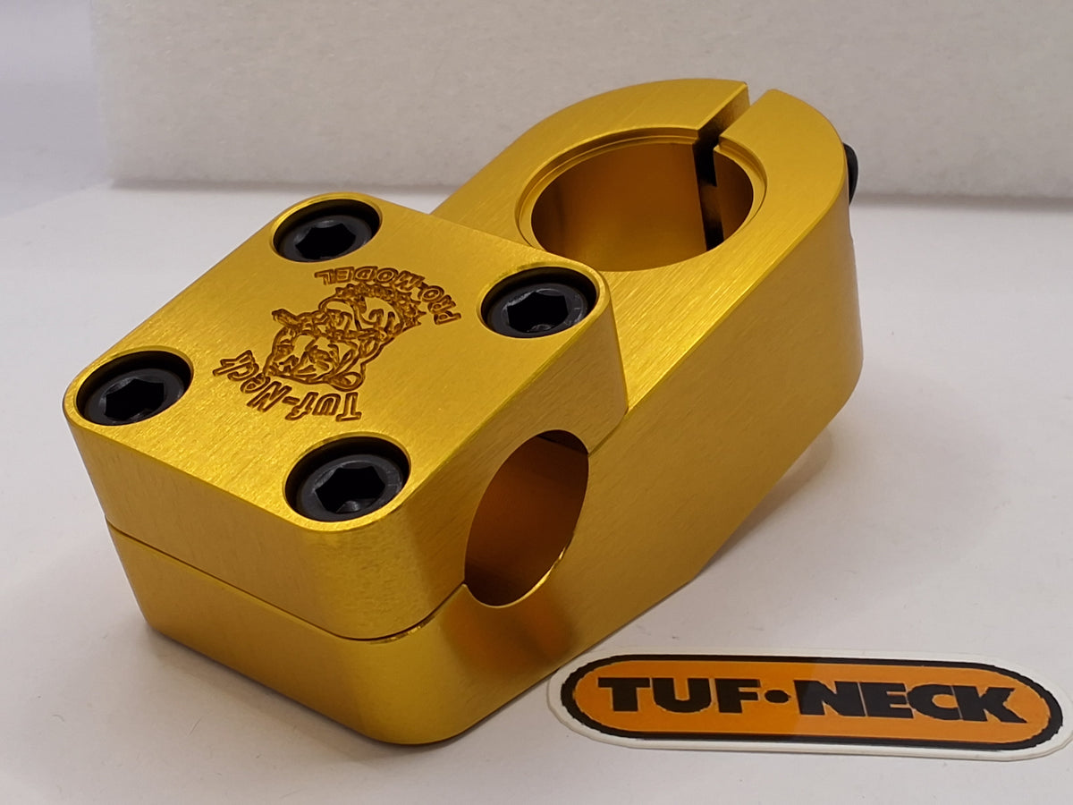 Gold Tuf-Neck Drunken Tiger Threadless 55mm BMX Stem *Barely Blemished