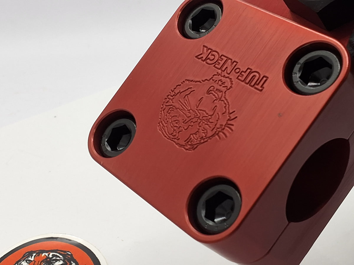 Red 1" Tuf-Neck Stamped Tiger Retro BMX Stem *Blemished #150